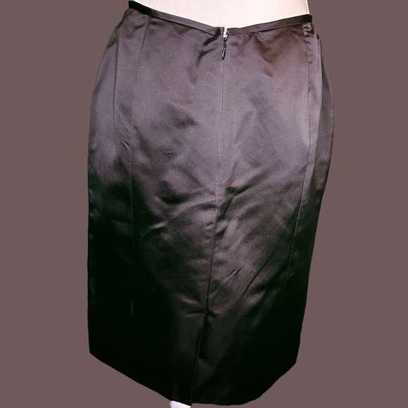 NWT Rafael Cennamo 100% Silk Black Pencil Skirt Size 8 - Picture 8 of 11